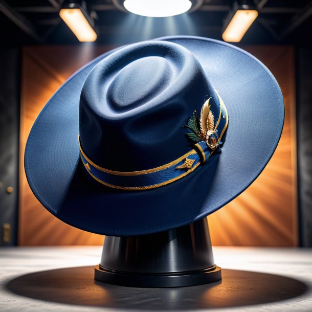 Illustration d'un chapeau bleu marine de béton