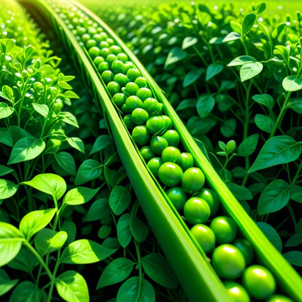 Illustration d'une ceinture verte de pois en polyéthylène