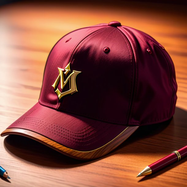 Sketch of a maroon cap from wood