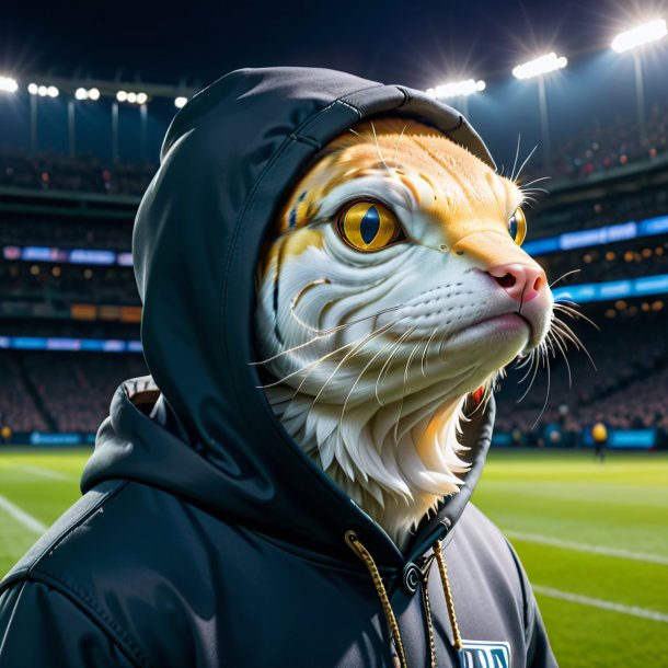 Pic of a haddock in a hoodie on the field