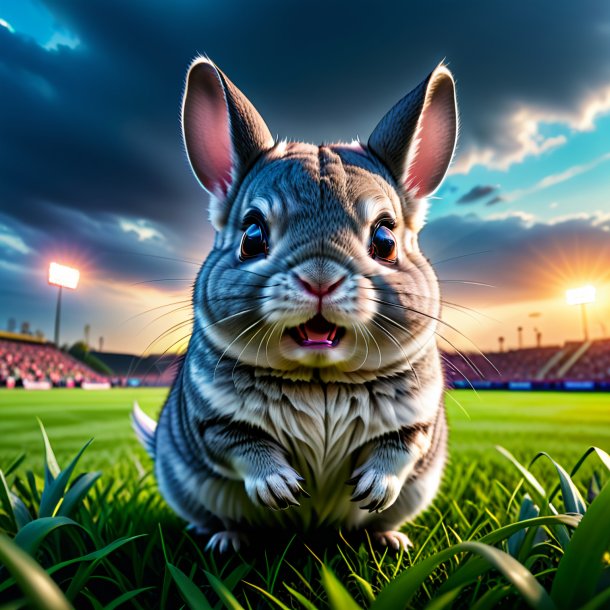 Pic of a threatening of a chinchillas on the field