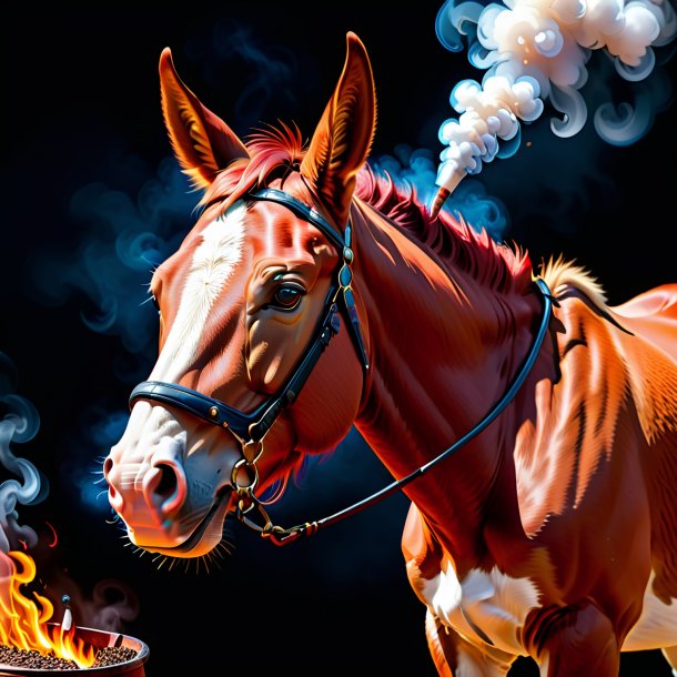 Image of a red smoking mule