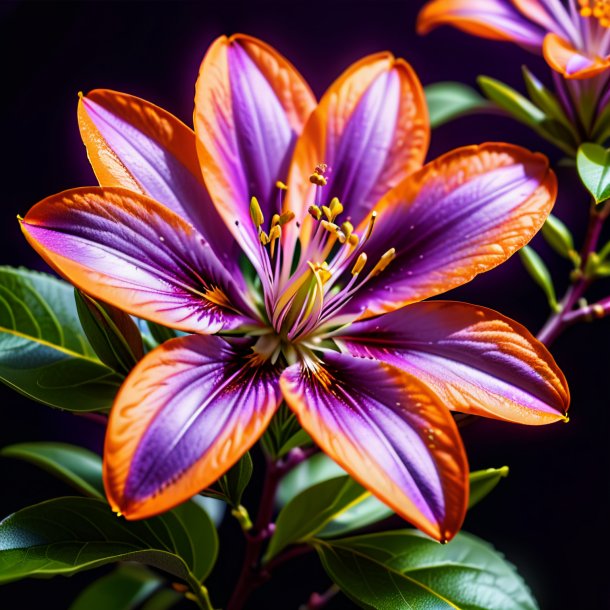 Depiction of a purple orange blossom