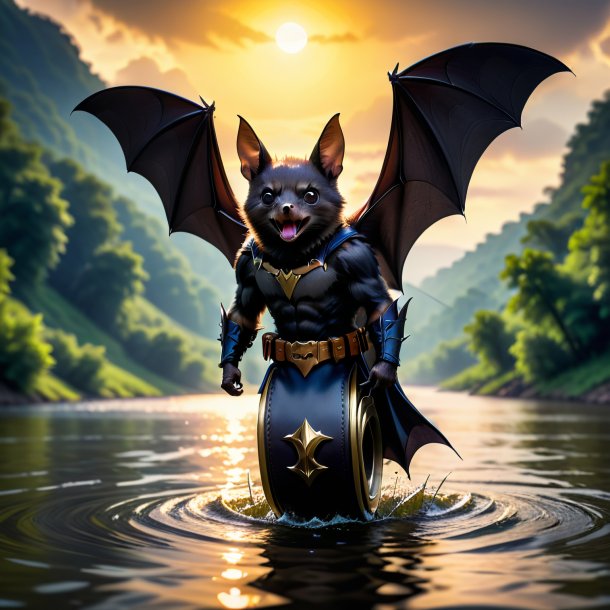 Picture of a bat in a belt in the river