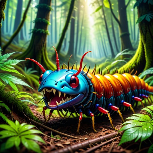 Image of a crying of a centipede in the forest