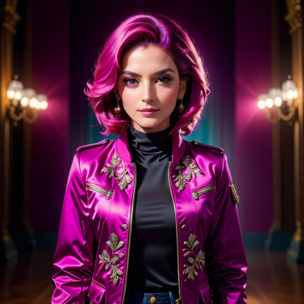 Portrait of a magenta jacket from gypsum