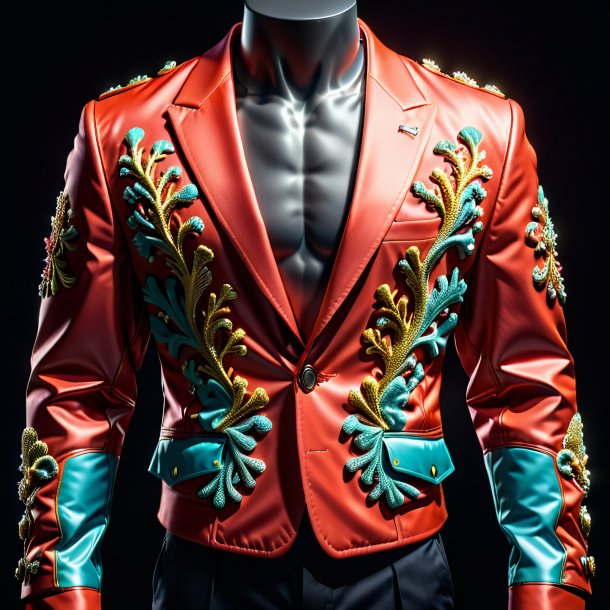 Photography of a coral jacket from metal