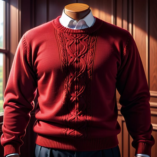 Clipart of a crimson sweater from clay