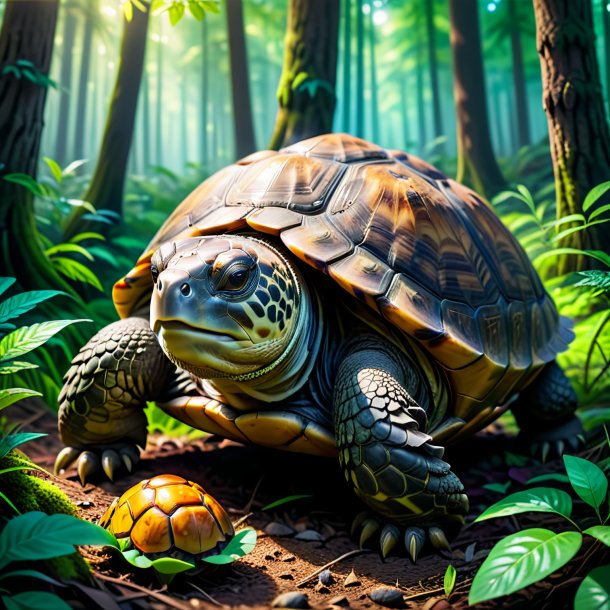 Pic of a eating of a tortoise in the forest