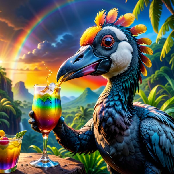 Image of a drinking of a dodo on the rainbow