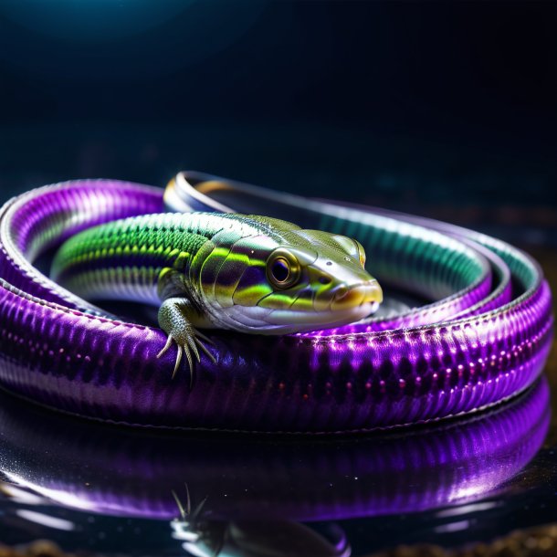 Photo of a eel in a purple belt