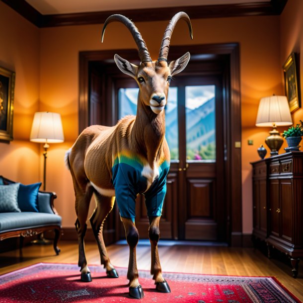 Pic of a ibex in a trousers in the house