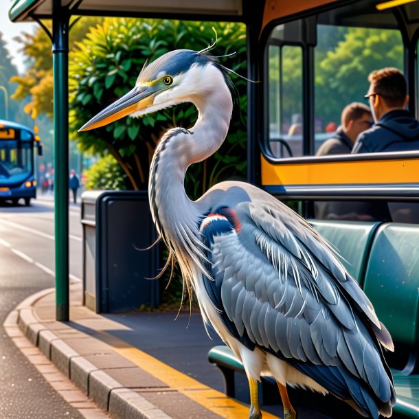 Photo d'un sourire de héron sur l'arrêt de bus