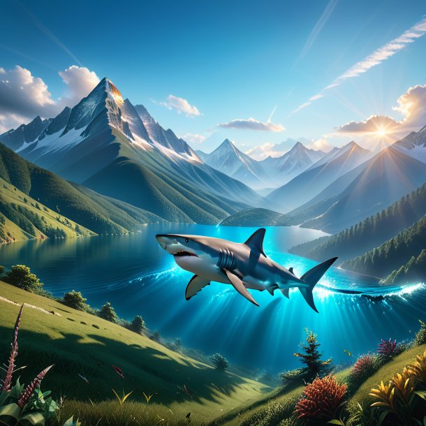 Image of a playing of a shark in the mountains