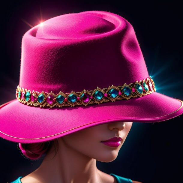 Clipart of a hot pink hat from stone