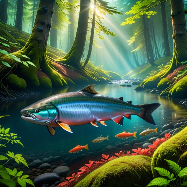 Photo of a sleeping of a salmon in the forest