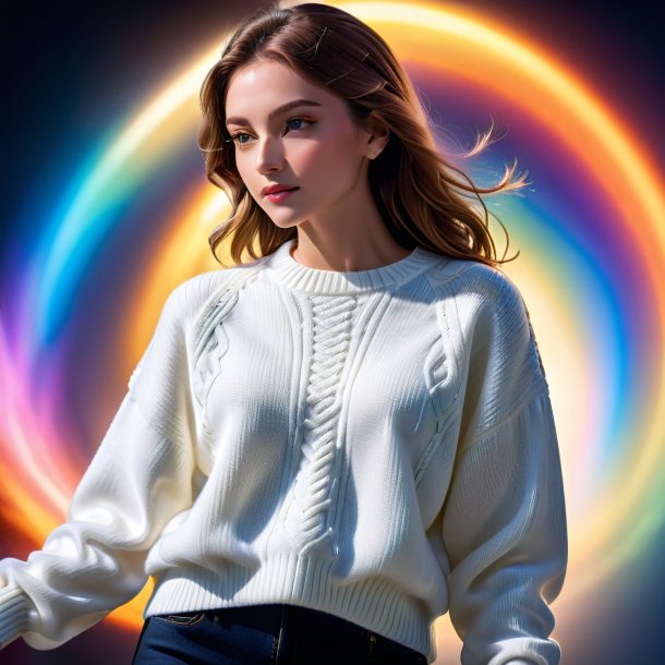 Photo of a white sweater from polyethylene