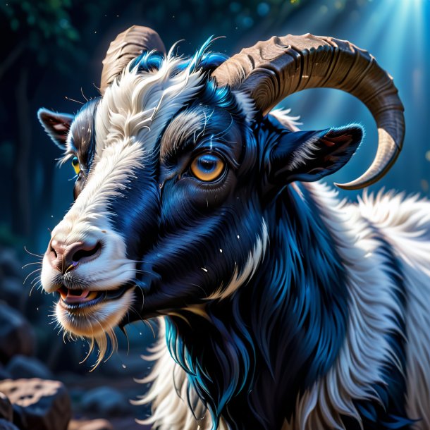 Pic of a blue crying goat