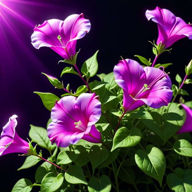 "clipart of a magenta bindweed, purple"