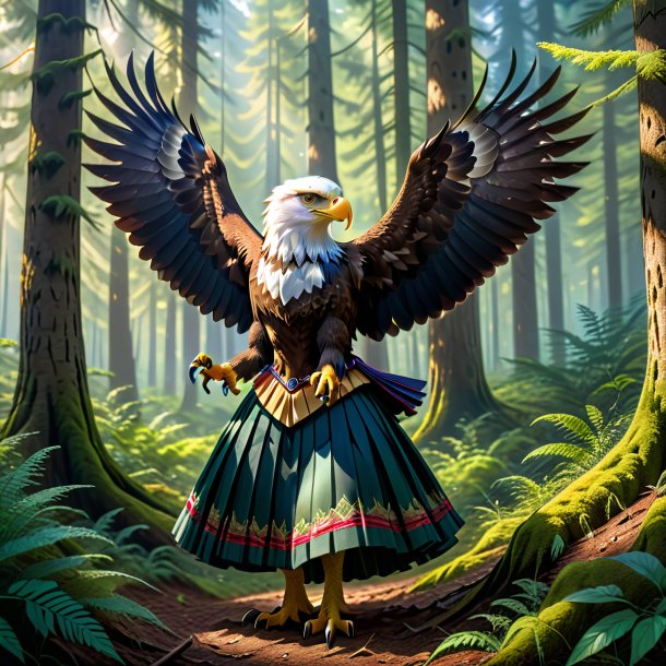 Image of a eagle in a skirt in the forest