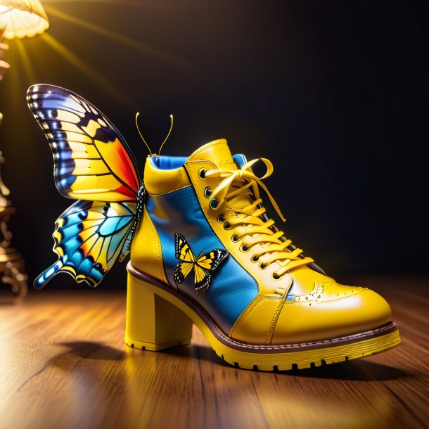 Picture of a butterfly in a yellow shoes