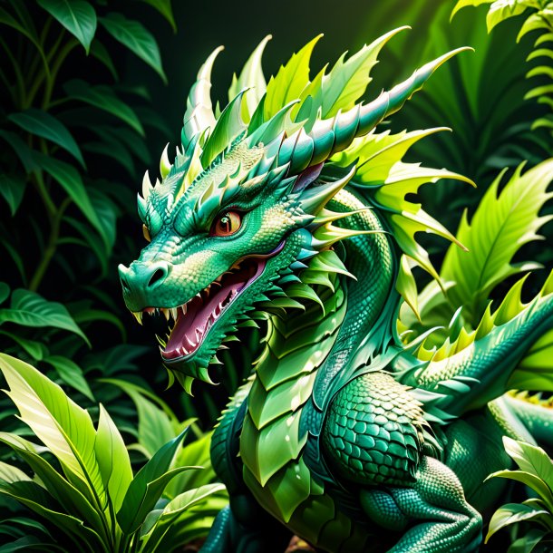 Clipart of a green dragon-plant