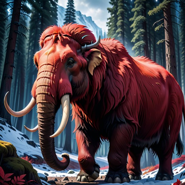 Pic of a mammoth in a red coat