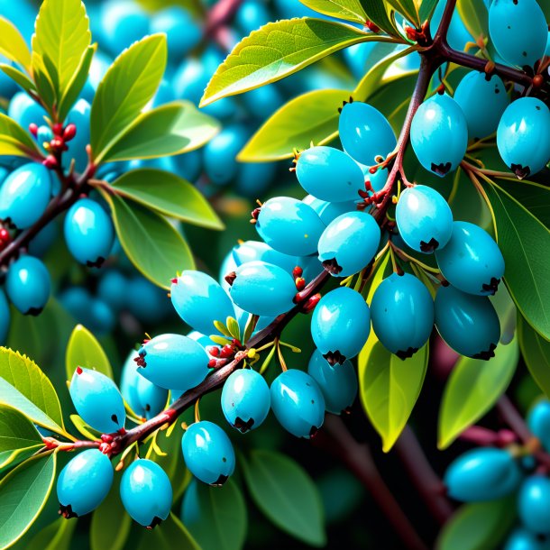 Illustration of a cyan barberry