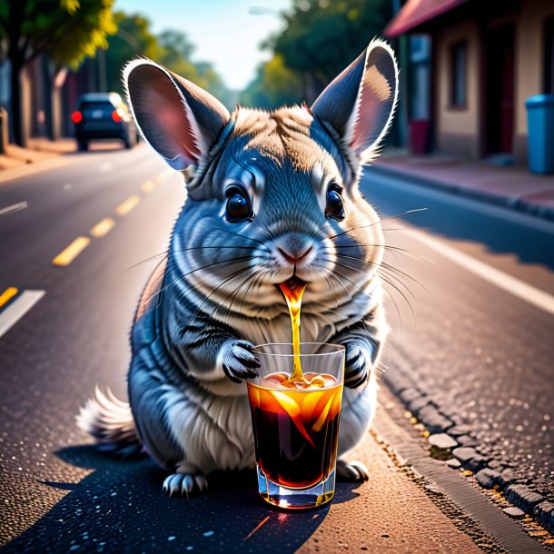 Image of a drinking of a chinchillas on the road