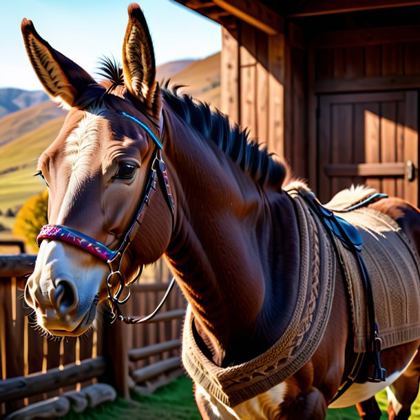 Image d'une mule dans un pull brun