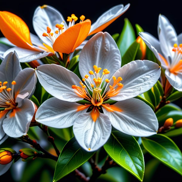 Imagery of a gray orange blossom
