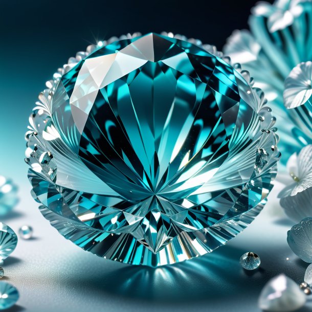 "depiction of a aquamarine dittany, white"