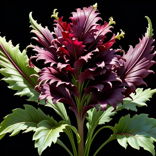 Clipart d'un acanthus maroon