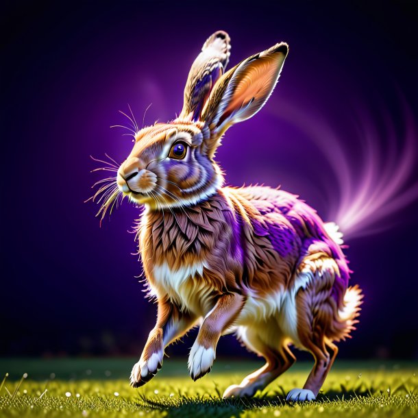 Image of a purple dancing hare