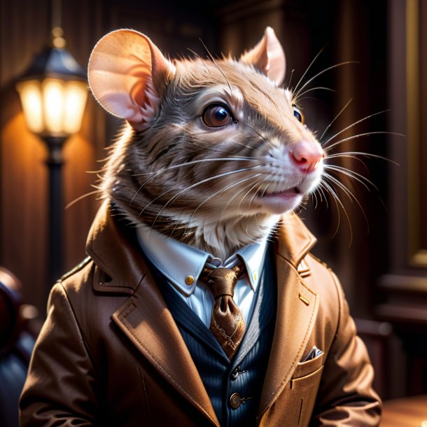 Pic of a rat in a brown jacket