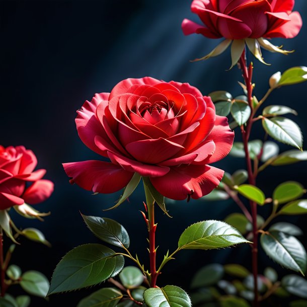 Photo of a red japan rose