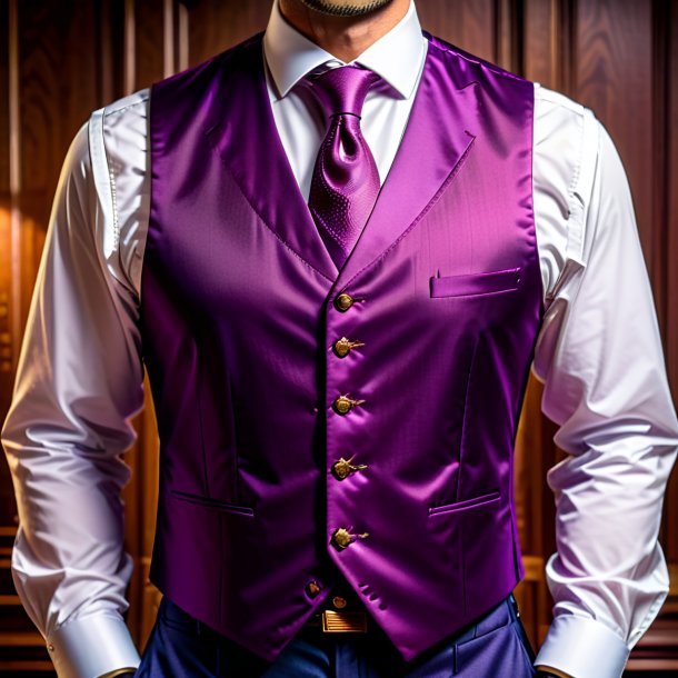 Portrait of a plum vest from wood