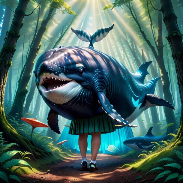 Picture of a whale in a skirt in the forest