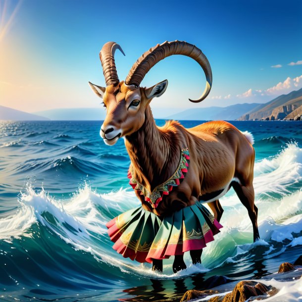 Pic d'un ibex dans une jupe dans la mer