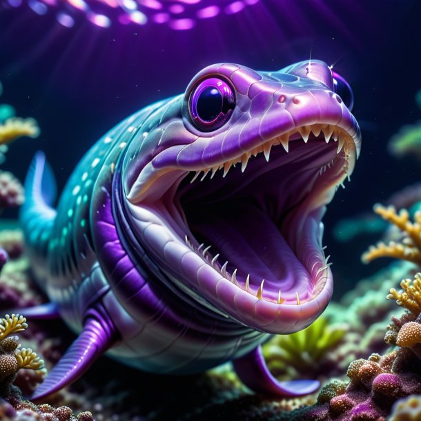 Pic of a purple smiling eel