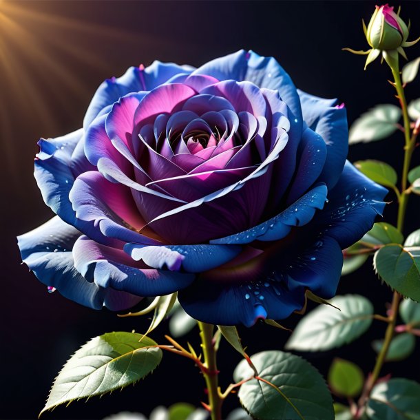 Pic of a navy blue japan rose