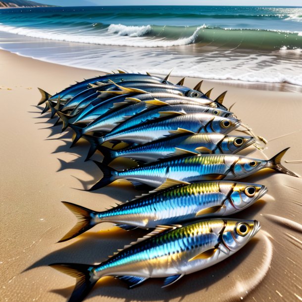 Picture of a swimming of a sardines on the beach