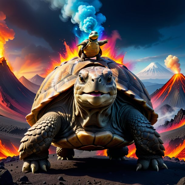 Pic of a dancing of a tortoise in the volcano