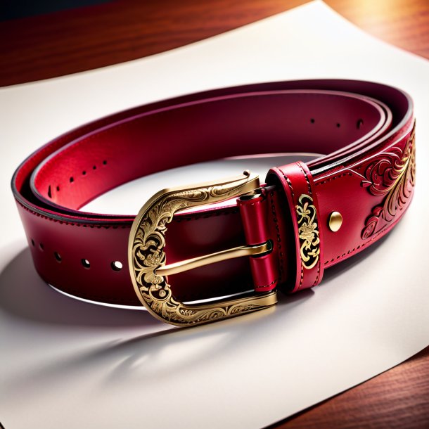 Drawing of a crimson belt from paper