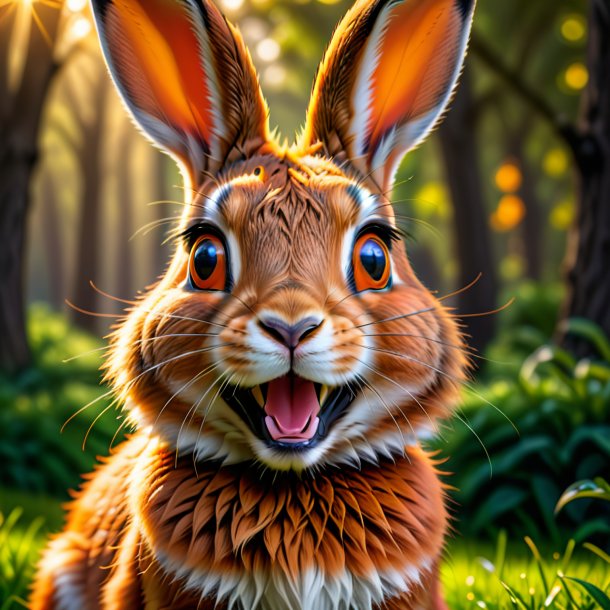 Pic of a orange smiling hare