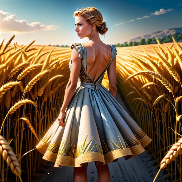 Drawing of a wheat dress from concrete