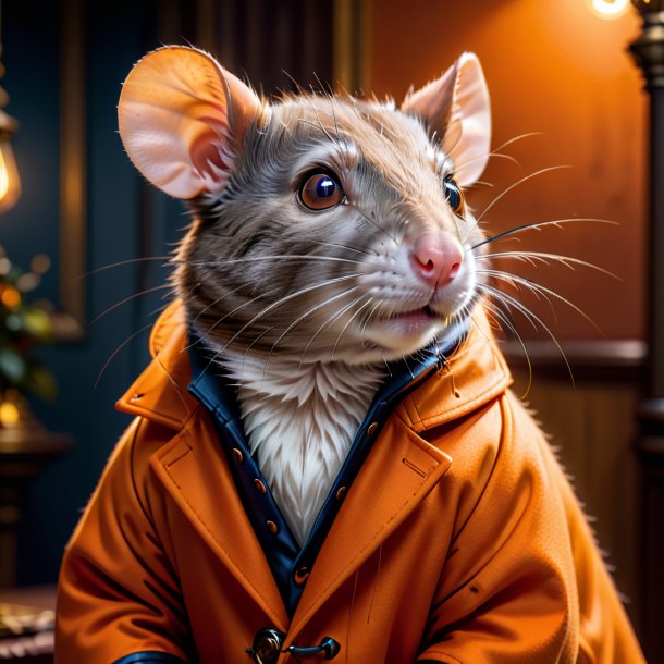 Image d'un rat dans un manteau orange