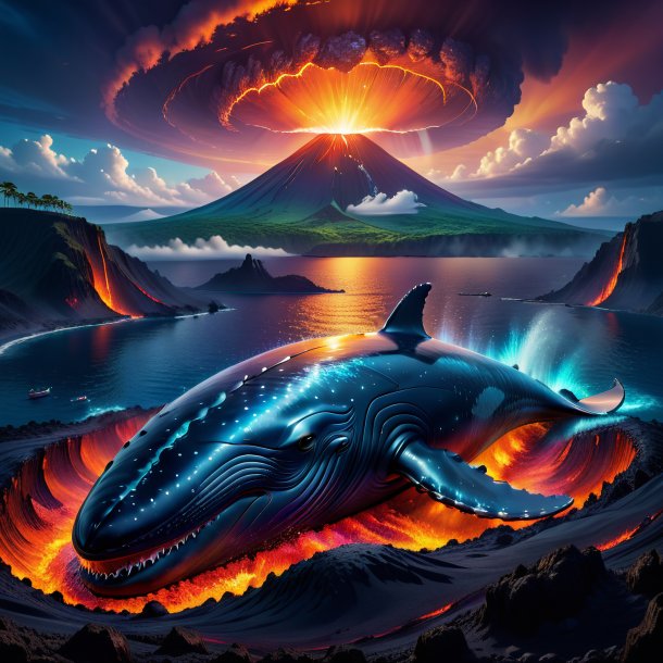 Photo of a sleeping of a whale in the volcano