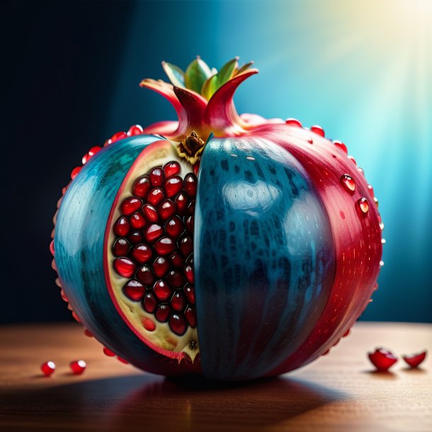 Depiction of a azure pomegranate