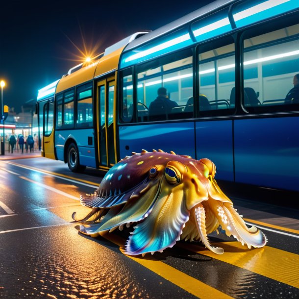 Pic of a swimming of a cuttlefish on the bus stop